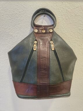 Valentina Two-Tone Green and Brown Backpack Missing Strap